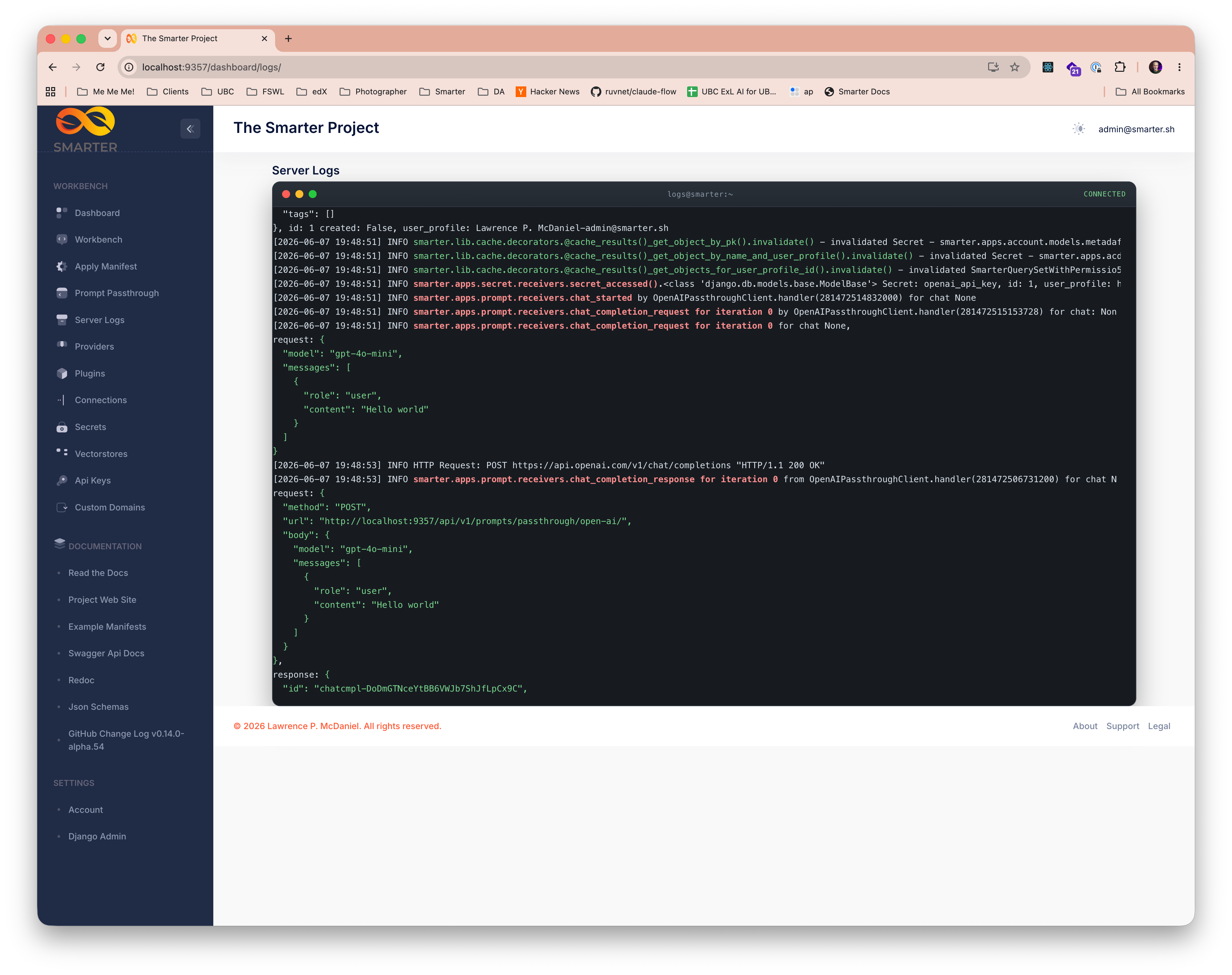 Smarter Dashboard Live Server Logs