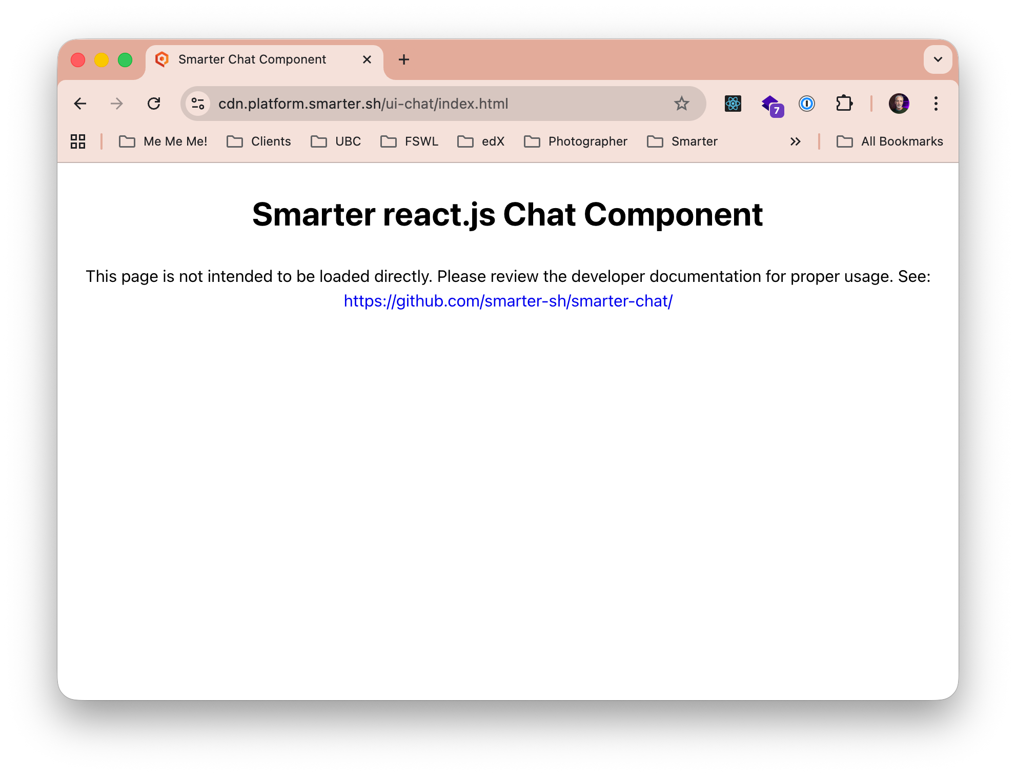 Smarter Chat Component Deployed URL